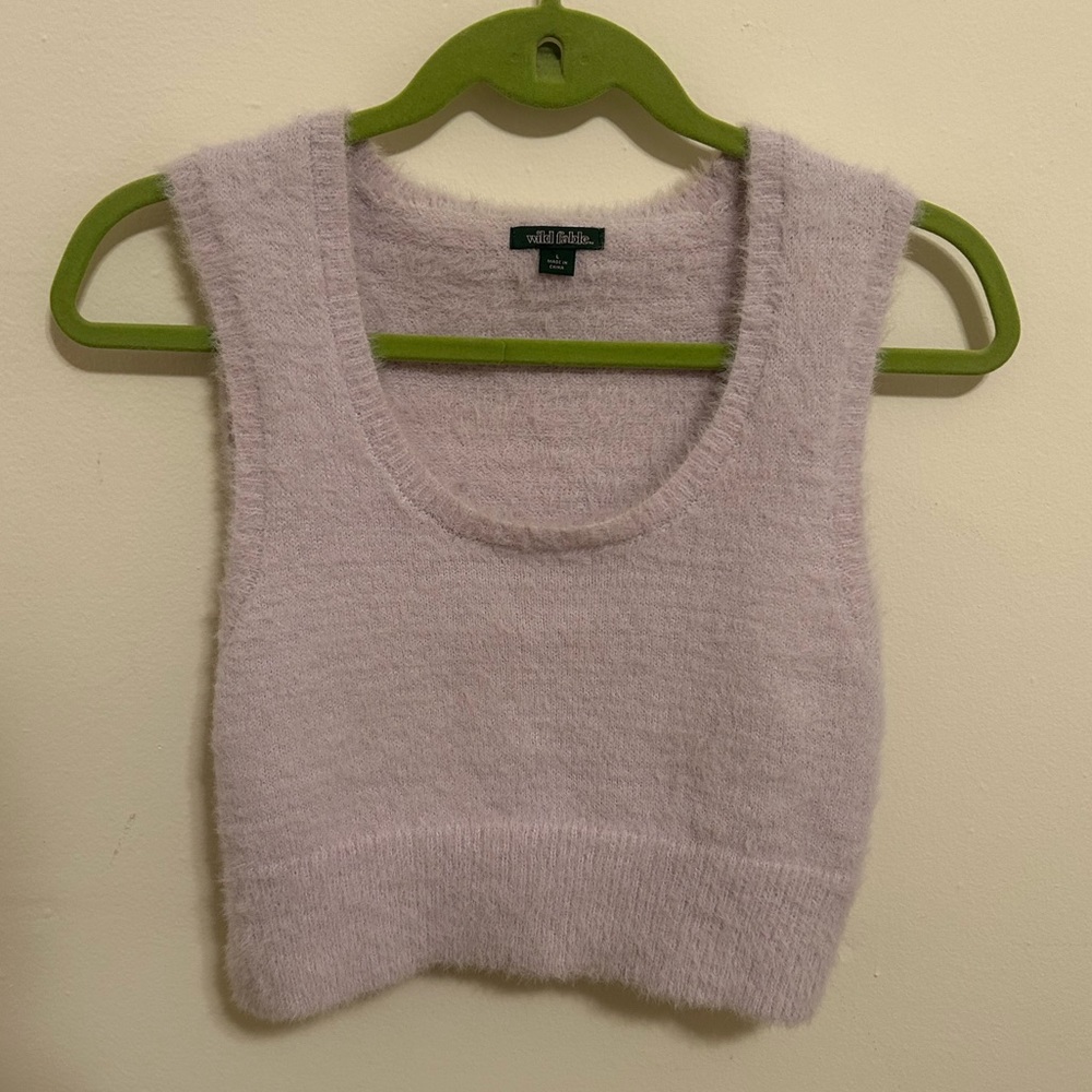 Lavender Wild Fable Fuzzy Cropped Tank